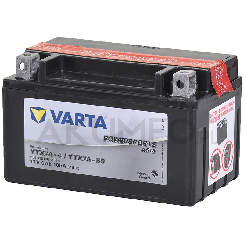 Batterie Moto VARTA AGM Active YTX7A-BS 12V 6AH 90A 506909009