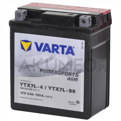 Akumulator Varta Powersports AGM YTX7L-BS 12V 6Ah 100A prawy+