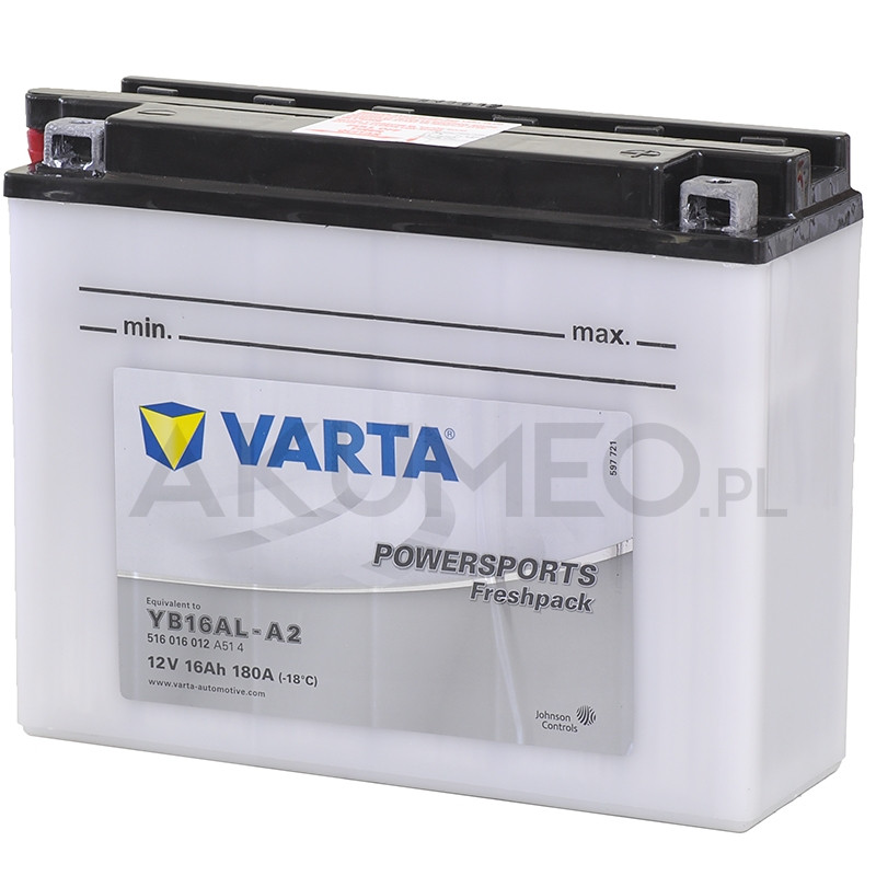 Akumulator Varta Powersports YB16AL-A2 12V 16Ah 180A prawy+ oL | sklep  Akumeo