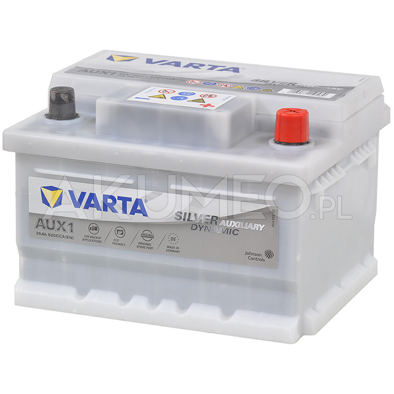 Akumulator Varta Silver Dynamic Auxiliary AUX1 12V 35Ah 520A prawy+