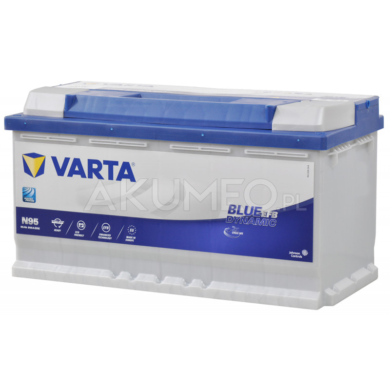 Akumulator Varta Blue Dynamic EFB N95 12V 95Ah 850A prawy+ | sklep Akumeo