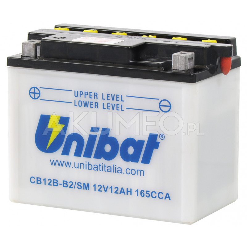 Akumulator Unibat CB12B-B2/SM 12V 12Ah 165A lewy+ oP