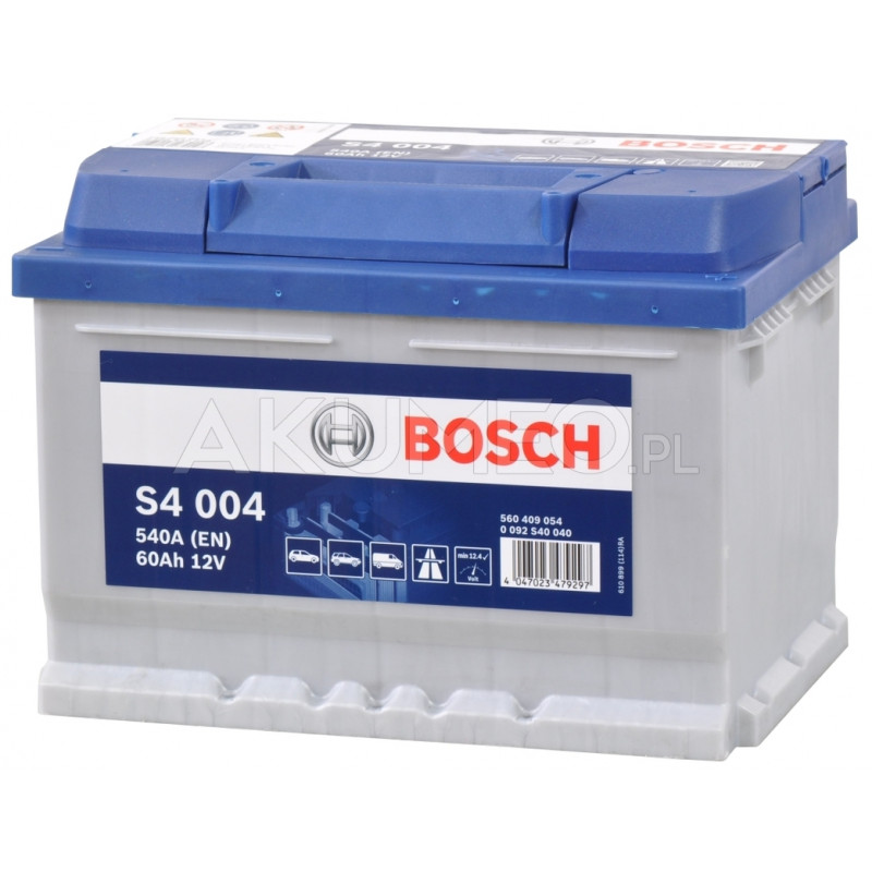 Akumulator Bosch S4 004 12V 60Ah 540A prawy+