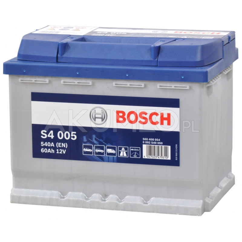 Akumulator Bosch S4 005 12V 60Ah 540A prawy+