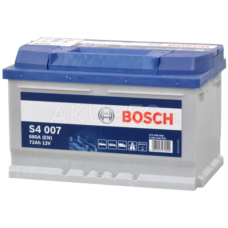 Akumulator Bosch S4 007 12V 72Ah 680A prawy+ | sklep Akumeo