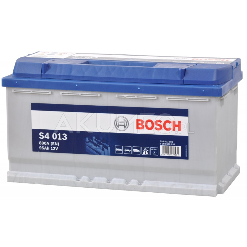 Akumulator Bosch S4 013 12V 95Ah 800A prawy+