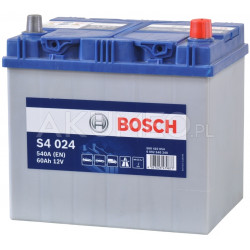 Akumulator Bosch S4 024 12V 60Ah 540A JAP prawy+