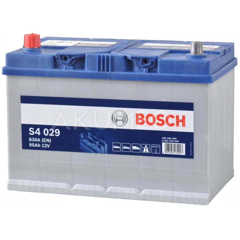 Akumulator Bosch S4 029 12V 95Ah 830A JAP lewy+ Akumulator Bosch S4 029 12V 95Ah 830A JAP lewy+