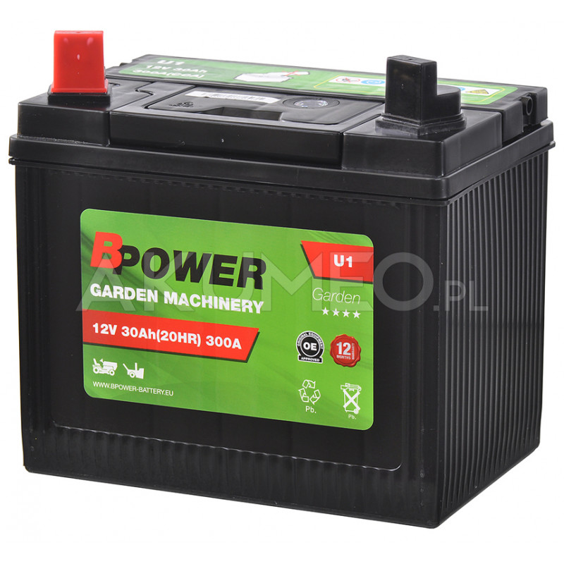 Akumulator BPower Garden U1 12V 30Ah 300A lewy+ Akumulator BPower Garden U1 12V 30Ah 300A lewy+