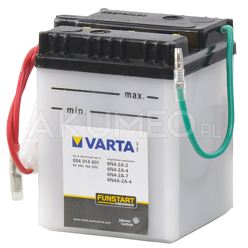 Akumulator Varta Funstart 6N4-2A-2 6V 4Ah 10A Akumulator Varta Funstart 6N4-2A-2 6V 4Ah 10A