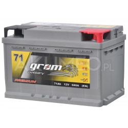 Akumulator GROM Premium 12V 71Ah 680A prawy+