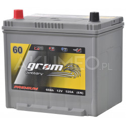 Akumulator GROM Premium 12V 60Ah JAP 520A lewy+
