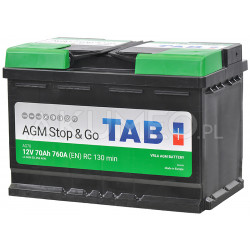 Akumulator TAB EcoDry Stop&GO AGM 70Ah 760A P+