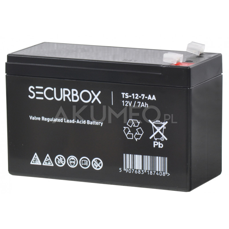 Akumulator AGM SECURBOX 12-7 VRLA 12V 7Ah Akumulator AGM SECURBOX 12-7 VRLA 12V 7Ah