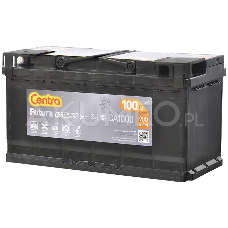 Akumulator Centra Futura CA1000 12V 100Ah 900A prawy+ Akumulator Centra Futura CA1000 12V 100Ah 900A prawy+