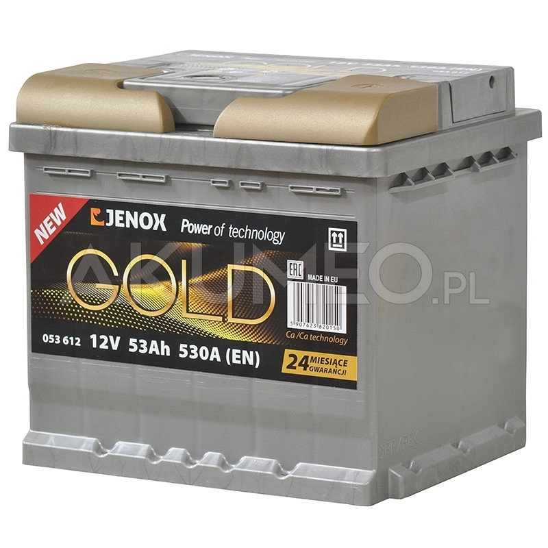 Akumulator Jenox Gold 12V 53Ah 530A prawy + Akumulator Jenox Gold 12V 53Ah 530A prawy +