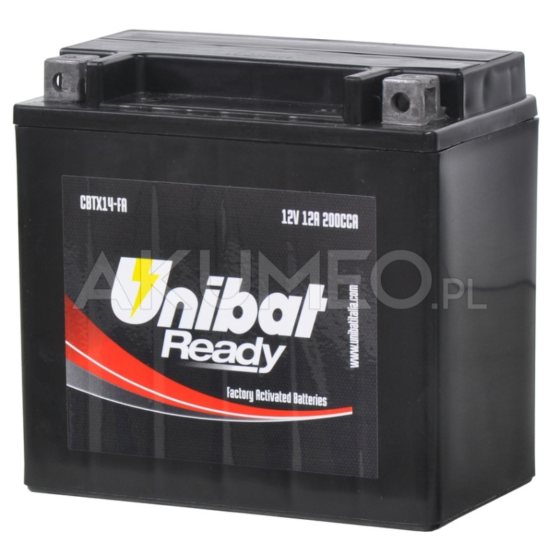 Akumulator UNIBAT AGM CBTX14-FA 12V 12Ah 200A lewy+ | sklep Akumeo