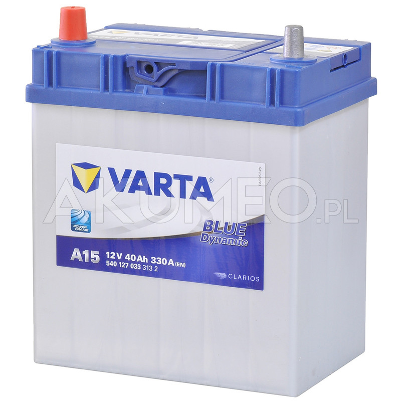 Varta Blue Dynamic A14 Akumulator 40Ah 330A JAP prawy+