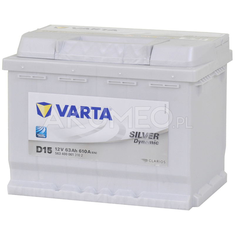 Akumulator Varta Silver Dynamic D15 12V 63Ah 610A prawy+ | sklep Akumeo
