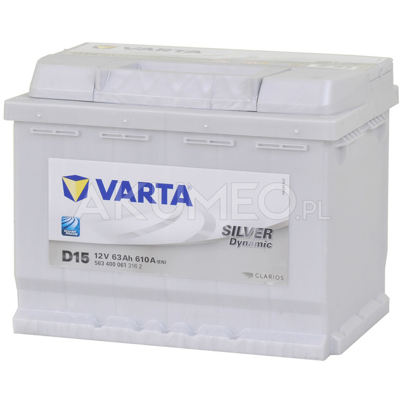 Akumulator Varta Silver Dynamic D15 12V 63Ah 610A prawy+ Akumulator Varta Silver Dynamic D15 12V 63Ah 610A prawy+