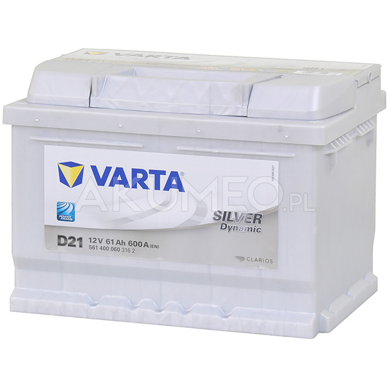 Akumulator Varta Silver Dynamic D21 12V 61Ah 600A prawy+ | sklep Akumeo