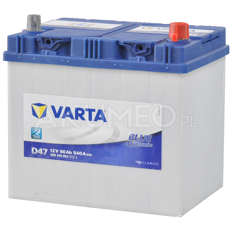 Akumulator Varta Blue Dynamic D47 12V 60Ah 540A JAP prawy+ | sklep Akumeo