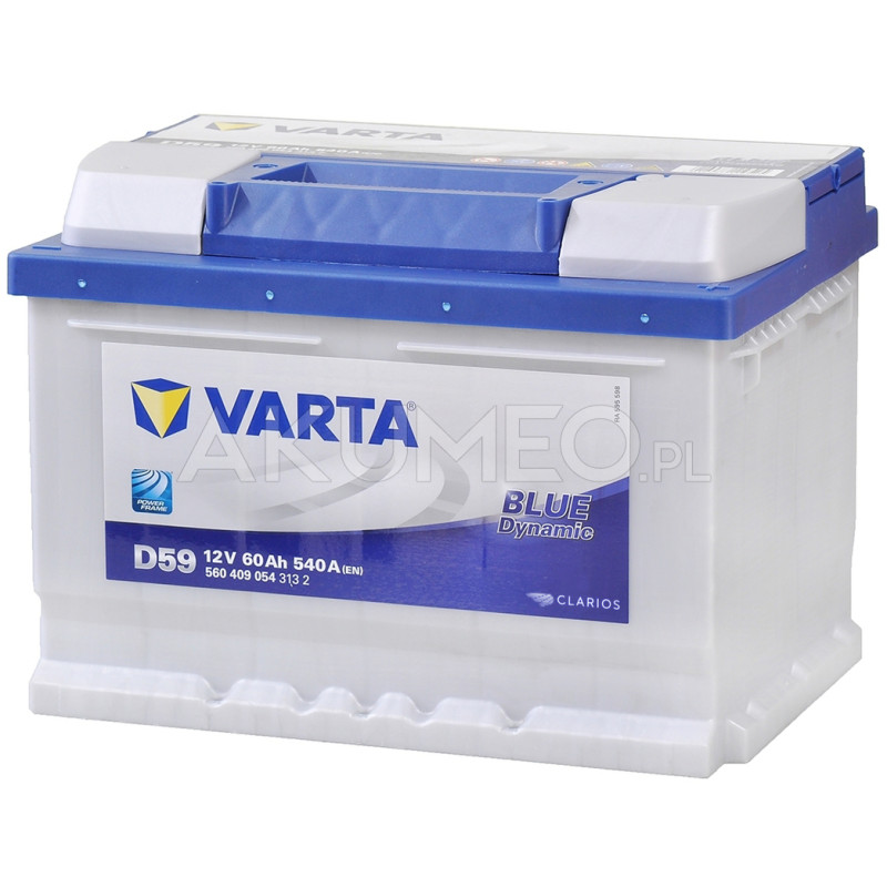 Akumulator Varta Blue Dynamic D59 12V 60Ah 540A prawy+ | sklep Akumeo