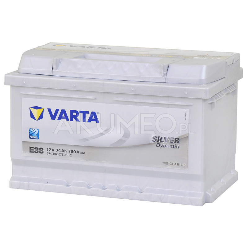 Akumulator Varta Silver Dynamic E38 12V 74Ah 750A prawy+ | sklep Akumeo