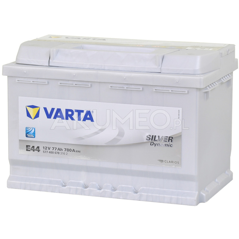 Akumulator Varta Silver Dynamic E44 12V 77Ah 780A prawy+