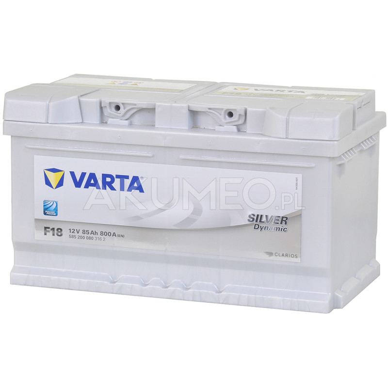 Akumulator Varta Silver Dynamic F18 12V 85Ah 800A prawy+ | sklep Akumeo