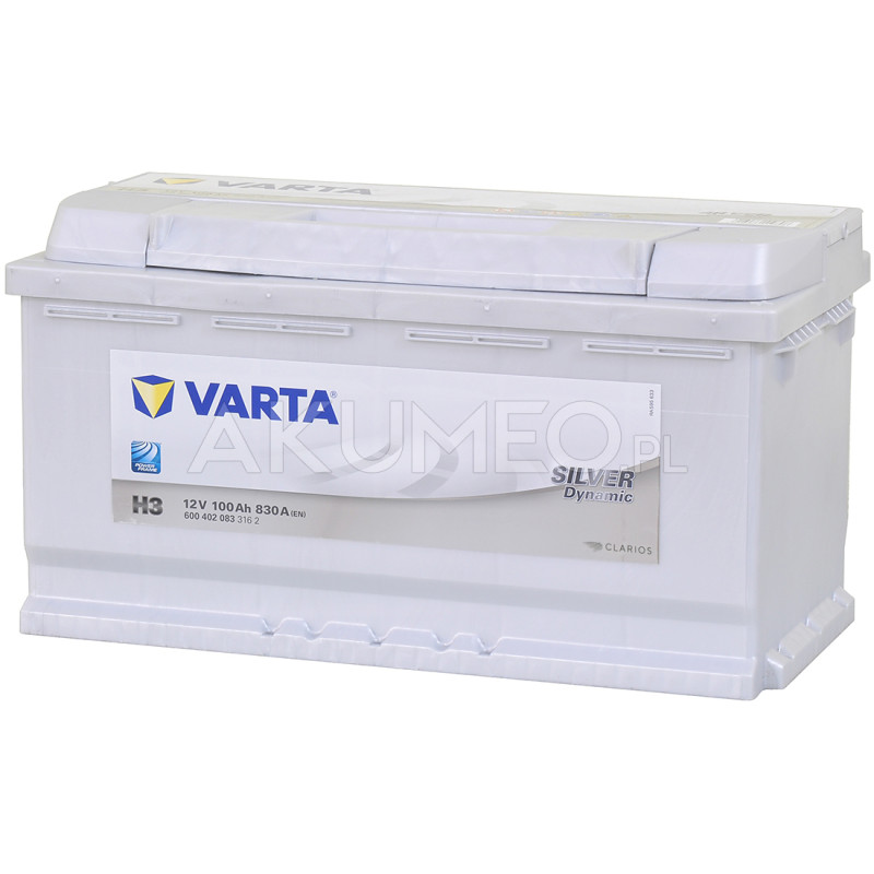 Akumulator Varta Silver Dynamic H3 12V 100Ah 830A prawy+ | sklep Akumeo