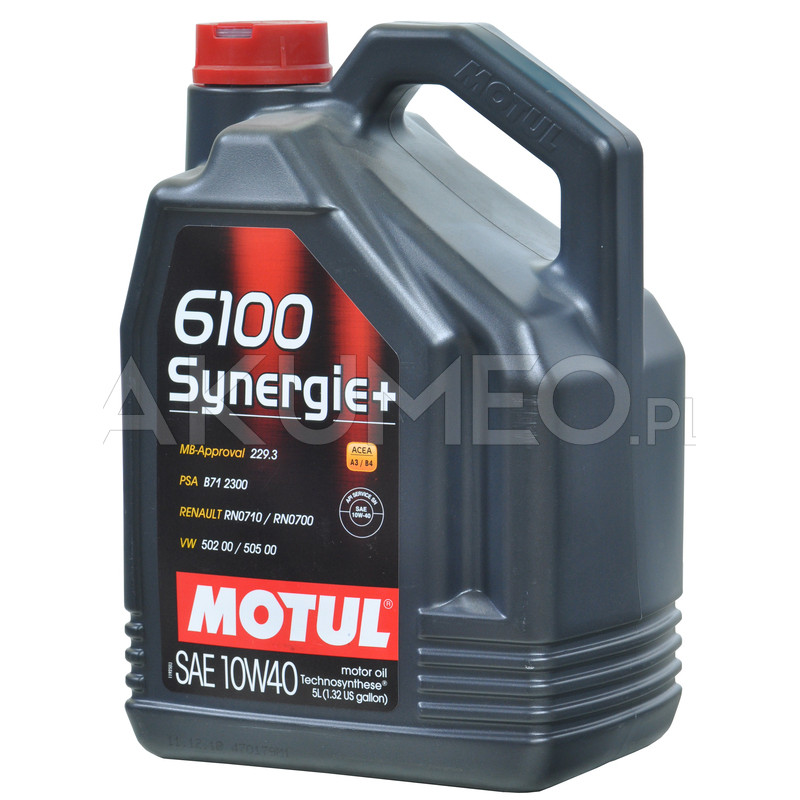 Olej silnikowy MOTUL 6100 Synergie+ 10W40 5L Olej silnikowy MOTUL 6100 Synergie+ 10W40 5L