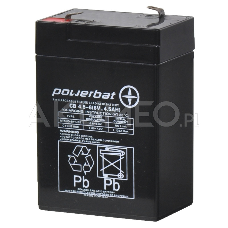 OUTLET Akumulator AGM POWERBAT VRLA 6V 4.5Ah OUTLET Akumulator AGM POWERBAT VRLA 6V 4.5Ah
