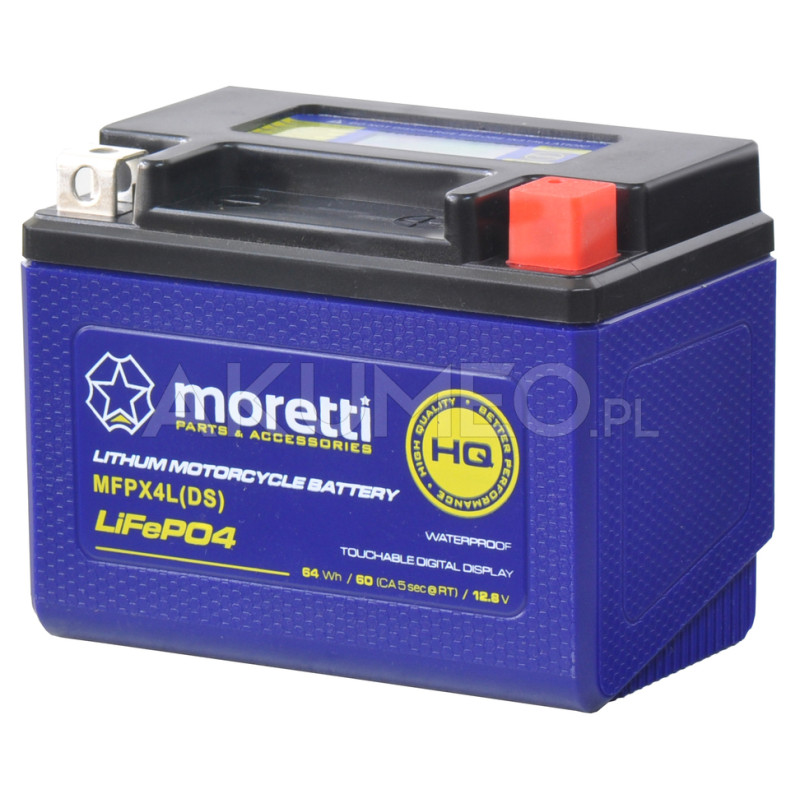 Akumulator litowo-jonowy MORETTI MFPX4L 12V 5Ah 50A prawy+ | sklep Akumeo