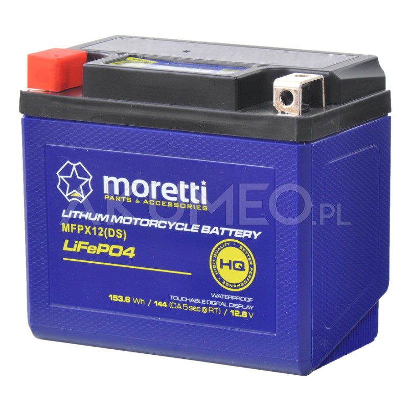Akumulator litowo-jonowy MORETTI MFPX12 12V 12Ah 150A lewy+ | sklep Akumeo