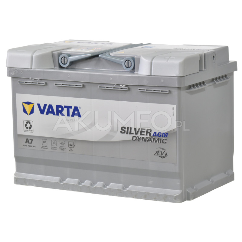 Akumulator Varta Silver Dynamic AGM A7 12V 70Ah 760A prawy+ | sklep Akumeo