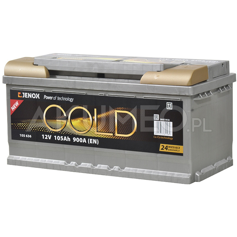 Akumulator Jenox Gold 12V 105Ah 900A prawy+ Akumulator Jenox Gold 12V 105Ah 900A prawy+