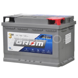 Akumulator GROM Premium 12V 74Ah 720A prawy+