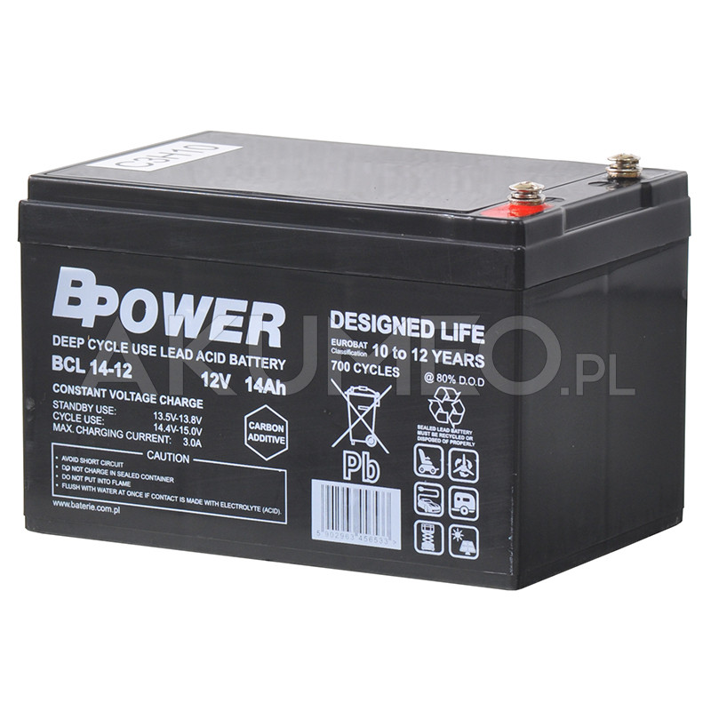Akumulator BPOWER AGM BCL14-12 VRLA 12V 14Ah Akumulator BPOWER AGM BCL14-12 VRLA 12V 14Ah