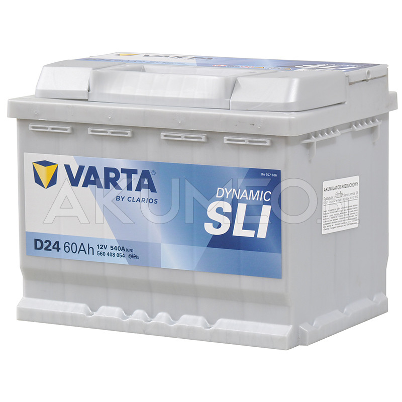 Akumulator Varta Dynamic SLI D24 12V 60Ah 540A prawy+