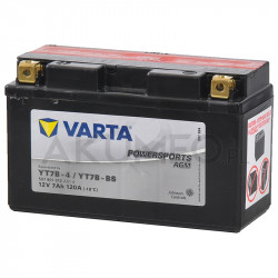 Akumulator Varta Powersports AGM YT7B-BS 12V 7Ah 120A lewy+