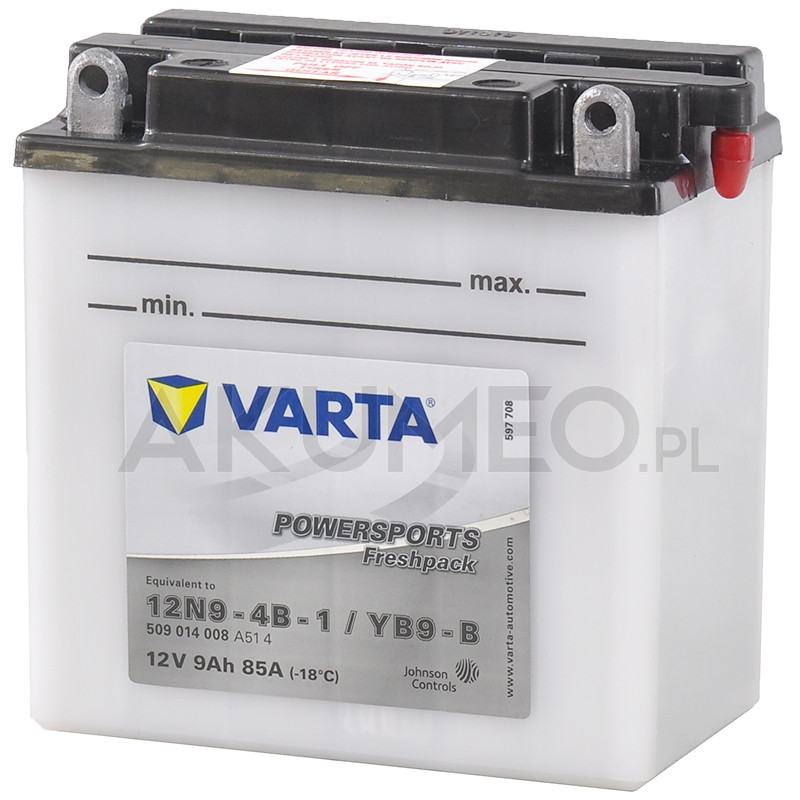Akumulator Varta Powersports YB9-B 12V 9Ah 85A lewy+ oP | sklep Akumeo