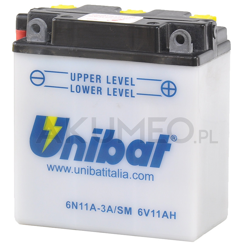 Akumulator UNIBAT 6N11A-3A/SM 6V 11Ah prawy+ oL | sklep Akumeo