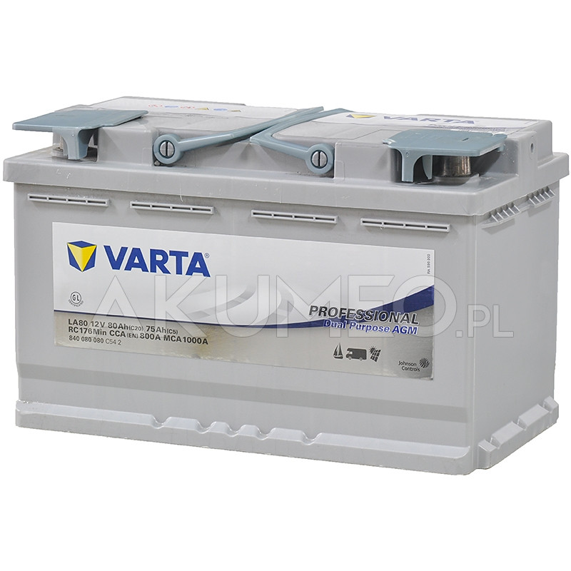 Akumulator Varta Professional Dual Purpose AGM 12V 80Ah 800A prawy+ | sklep  Akumeo