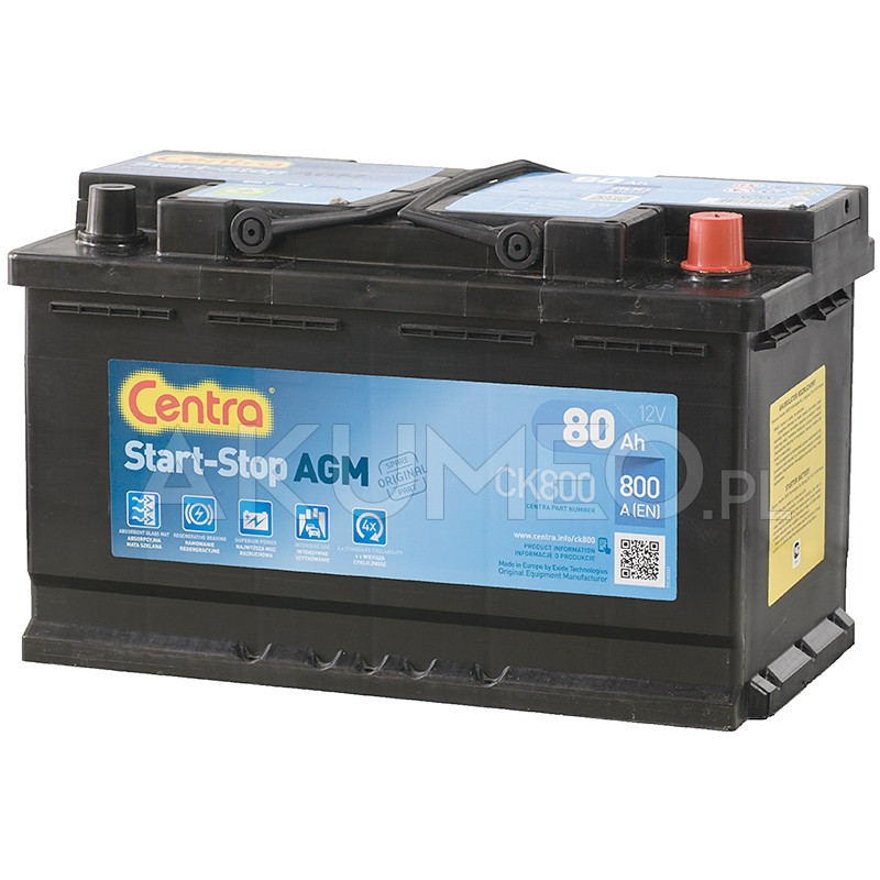 Akumulator Centra StartStop AGM CK800 12V 80Ah 800A