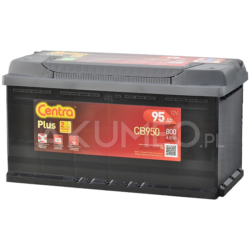 Akumulator Centra Plus CB950 12V 95Ah 800A prawy+ | sklep Akumeo