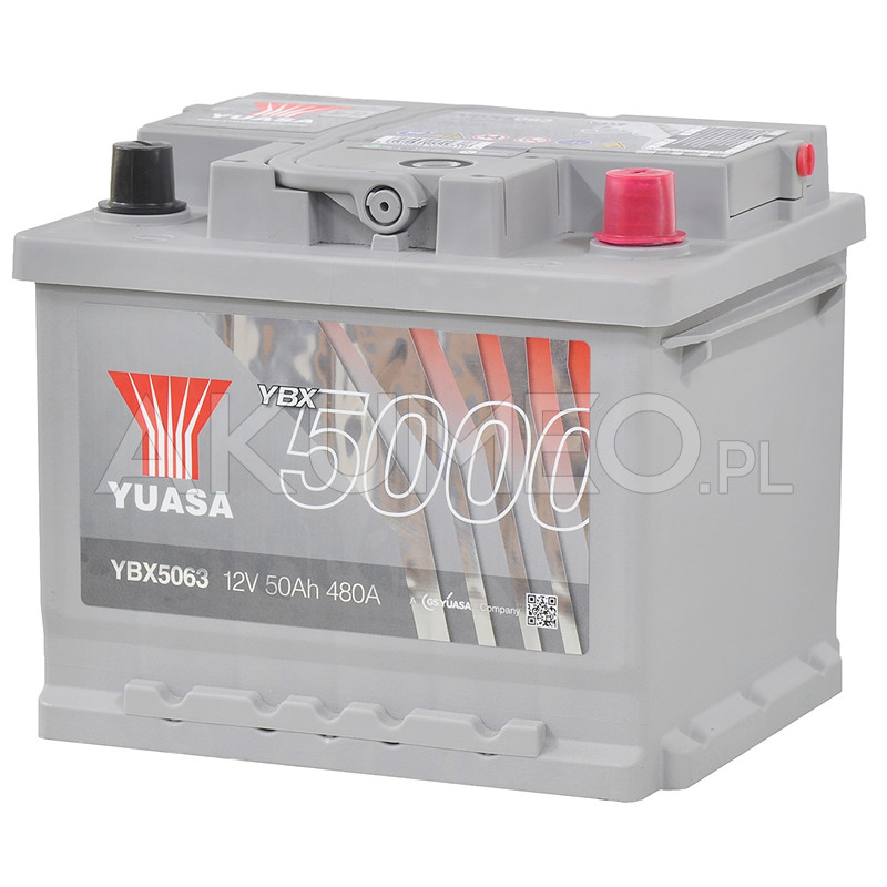 Akumulator YUASA Silver SMF YBX5063 12V 50Ah 480A prawy+