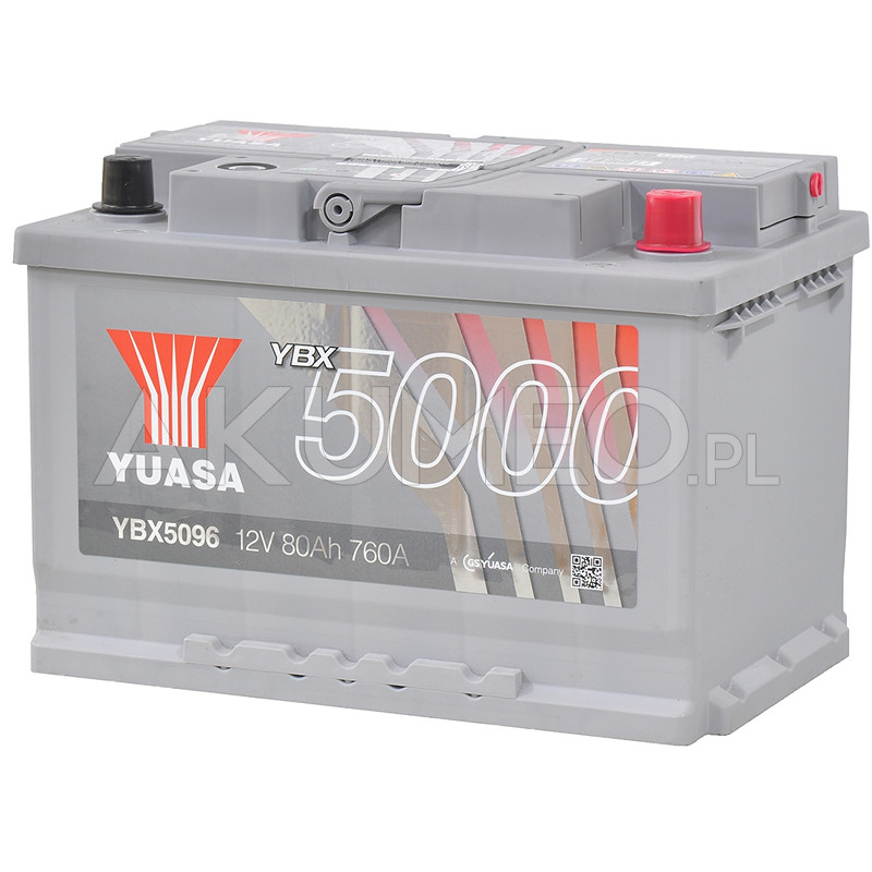 Akumulator Yuasa Silver Smf Ybx5096 12V 80Ah 760A Prawy+ | Sklep Akumeo