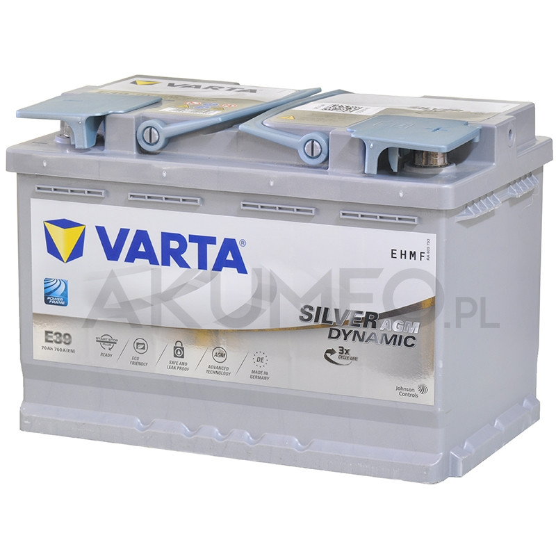 Akumulator Varta Silver Dynamic AGM E39 12V 70Ah 760A prawy+ | sklep Akumeo