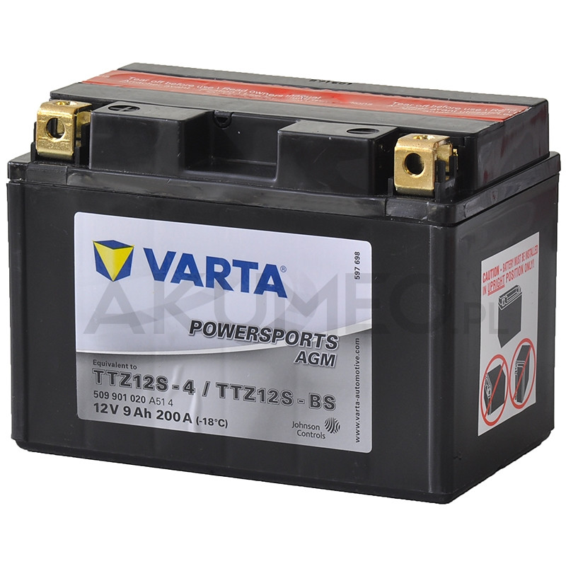 Akumulator Varta Powersports AGM TTZ12S-BS 12V 9Ah 200A lewy+ | sklep Akumeo